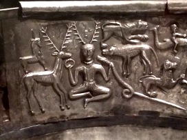 Detail from The Gundestrup cauldren, c. 1,000 BC. (Creepy how this reminds me of the symbol in the first season of True Detective!)